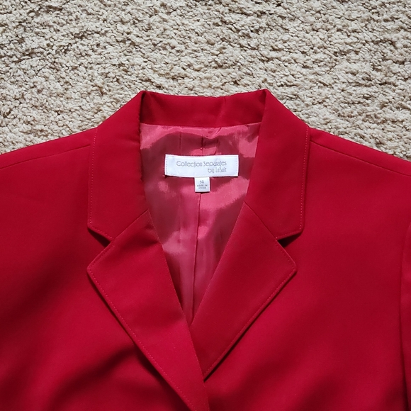NWT Le Suit Separates Fire Red 3 Button Jacket Size 14 - Picture 5 of 16
